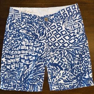 Lilly Pulitzer Size 4 The Chipper Short Bermuda Cotton Navy White 10" Inseam